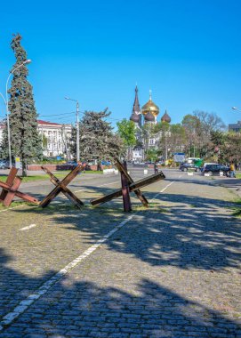 Odessa, Ukrayna 03.05.2023. Ukrayna 'nın Odessa kentindeki tarihi Kulikovo Meydanı güneşli bir bahar gününde