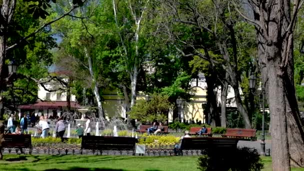 Odessa Ukraine 2023 City Park Historical Center Odessa Ukraine Sunny — Stock Video