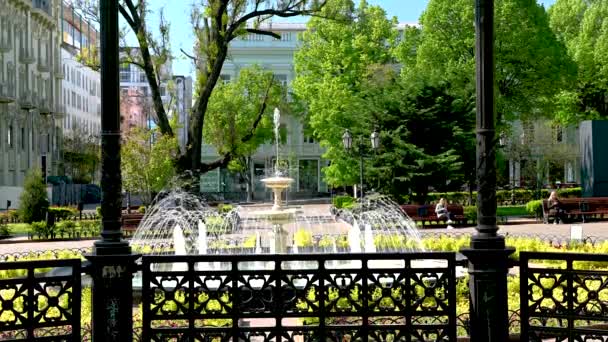 ウクライナ オデッサ 2023年5月5日 ウクライナのオデッサの歴史的中心部にあるシティパーク 晴れた春の日 — ストック動画