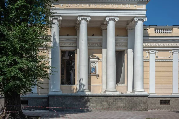乌克兰敖德萨2507 2023 在2023年7月俄罗斯和乌克兰战争期间的导弹袭击之后 敖德萨的Spaso Preobrazhensky主教座堂 — 图库照片