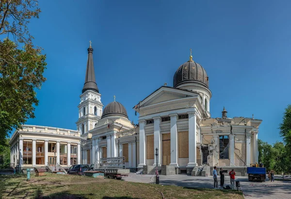Odessa Ukraina 2023 Spaso Preobrazhensky Katedra Odessie Ataku Rakietowym Podczas — Zdjęcie stockowe