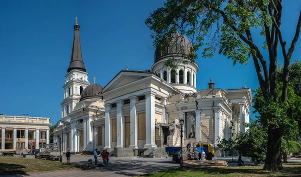 Odessa Ucrania 2023 Catedral Spaso Preobrazhensky Odessa Después Ataque Con — Foto de Stock