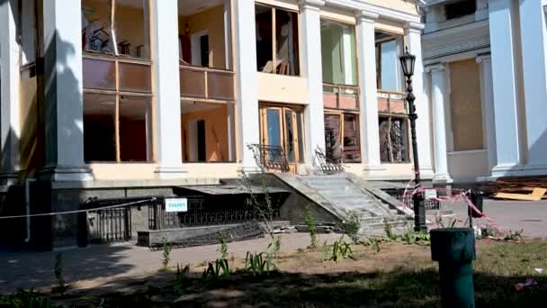 Odessa Ukraina 2023 Katedral Spaso Preobrazhensky Odessa Setelah Serangan Rudal — Stok Video
