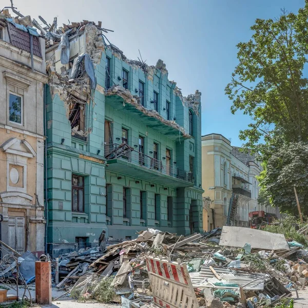Odessa Ucrania 2023 Dañado Por Cohete Ruso Centro Histórico Odessa — Foto de Stock