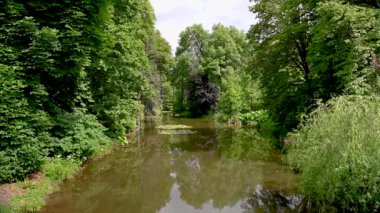 Uman, Ukrayna 28.06.2023. Uman, Ukrayna 'daki Sofiyivka Halk Parkı, güneşli bir yaz günü 4K