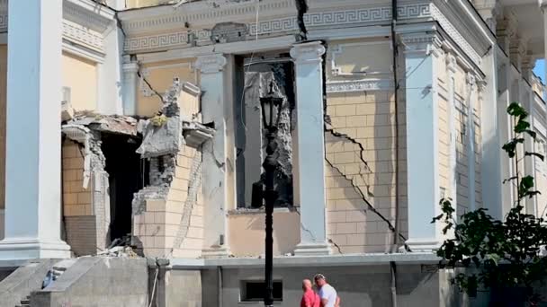 Odesa Ucraina 2023 Catedrala Spaso Preșenski Din Odesa După Atac — Videoclip de stoc