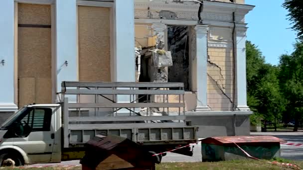 Odessa Oekraïne 2023 Spaso Preobrazjenski Kathedraal Odessa Een Raketaanval Tijdens — Stockvideo