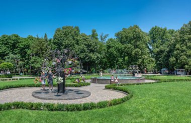 Odessa, Ukrayna 16.07.2023. Odessa, Ukrayna 'daki Gorky Parkı, güneşli bir yaz gününde