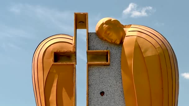 Dobroslav Ukraine 2023 Denkmal Für Die Opfer Des Holodomors Dobroslav — Stockvideo