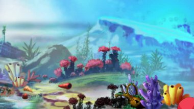 Ahtapot suyun altında yüzer. El yapımı döngü HD görüntüler