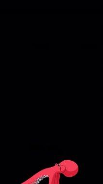 Ahtapot su altında alfa matte yüzer. Alfa kanalında el yapımı HD görüntüler izole edildi. dikey video