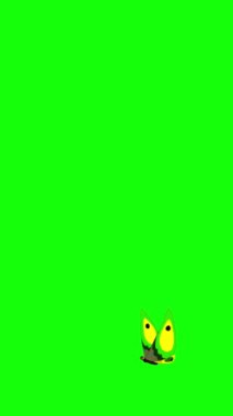 Kanat çırpan kelebek. Yeşil ekranda izole edilmiş el yapımı HD görüntüler. Dikey video