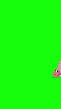 Solucan. El yapımı 2D animasyon HD görüntüler yeşil ekranda izole edildi. Video düzenleme, vahşi yaşam projeleri veya kuş temalı yaratıcı çalışmalar için dikey görüntüler