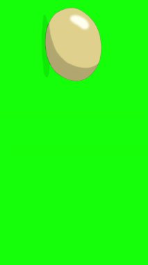 Yeşil tırtıl sürünüyor. El yapımı 2D animasyon HD görüntüler yeşil ekranda izole edildi. Video düzenleme ve vahşi yaşam projeleri için dikey görüntüler