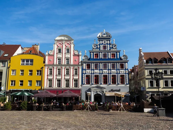 Szczecin Poland Historic Buildings Mansions Downtown — Stock Photo, Image