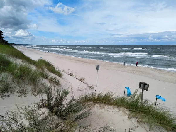 Polonia Spiaggia Lunga Sul Mar Baltico — Foto Stock