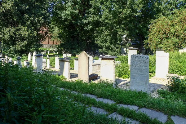 Kraków Polska Sierpnia 2018 Cmentarz Żydowski Epigrafami — Zdjęcie stockowe