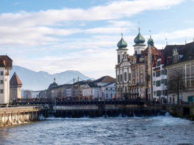 Lucerne, Switzerland: Old city center of the lake town.
