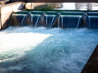 Lucerne, Switzerland: streams of dams on the river reuss