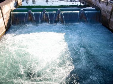 Lucerne, Switzerland: streams of dams on the river reuss