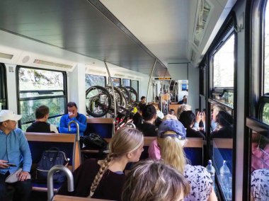 Zermatt, Switzerland - September 15,2018: Interior of the train carriage towards Zermatt