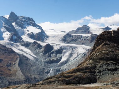 Zermatt, Switzerland: Image of the famous mountain called Catena del Monte Rosa and Cima Doufour