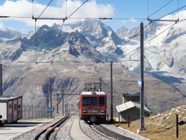 Zermatt, Switzerland: Transport railway to the mountain area.