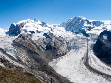 Zermatt, Switzerland: Image of the famous mountain called Catena del Monte Rosa and Cima Doufour