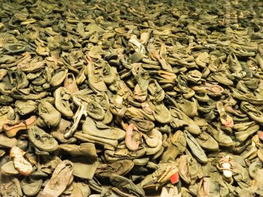 Auschwitz-Birkenau, Poland: Remains of objects belonging to prisoners