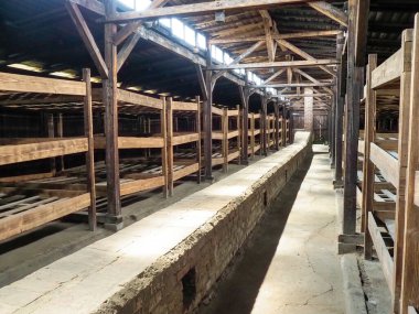 Auschwitz-Birkenau, Poland: Interior of the barracks for the prisoners