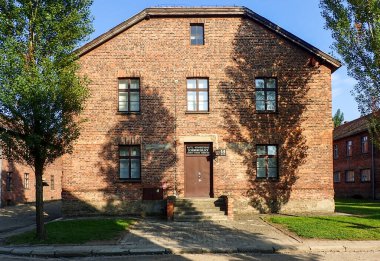 Auschwitz-Birkenau, Poland - July 31, 2017: Tenements inside the prison camp