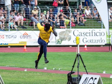 Bellinzona, Switzerland - July 18, 2018: Athletics, Gala of the castles of Bellinzona with participants of international level