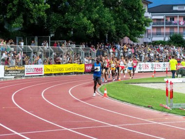 Bellinzona, Switzerland - July 18, 2018: Athletics, Gala of the castles of Bellinzona with participants of international level