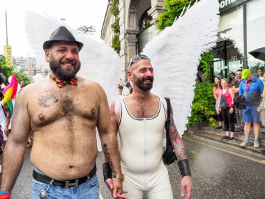 Lugano, Switzerland - June 2, 2018: Pride Lugano 2018. Public event for homosexual rights with a parade on the lakeside of the city.