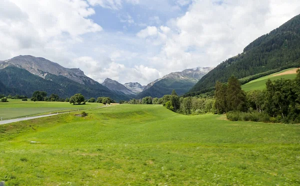 Альбула Швейцария Горный Ландшафт Альпийского Перевала — стоковое фото