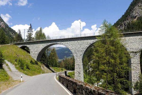 Albula Svizzera Paesaggio Montano Del Passo Alpino — Foto Stock