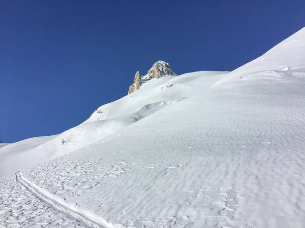 Kanäle Von Lareccio Schweiz Winterlandschaft Des Berühmten Schweizer Kurortes — Stockfoto