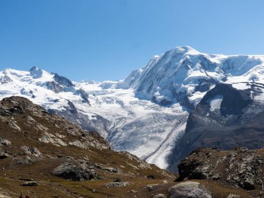 Zermatt, Switzerland: Image of the famous mountain called Catena del Monte Rosa and Cima Doufour