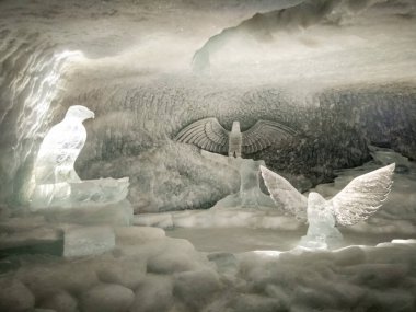 Zermatt, Switzerland: Matterhorn Glacier Paradise, visit of the exhibition inside the glacier.