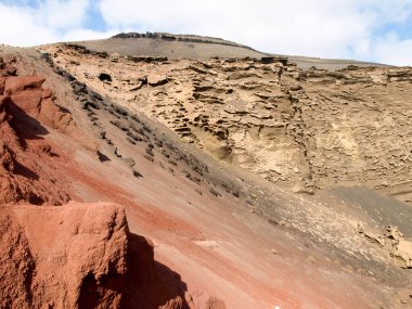 Lanzarote, İspanya: El Golfo plajı ve yeşil göl