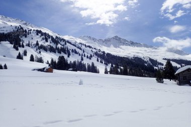 Lenzerheide, İsviçre: Kayak merkezinin kış manzarası