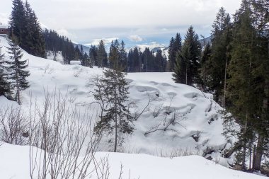 Lenzerheide, Switzerland: Winter landscape of the ski resort clipart