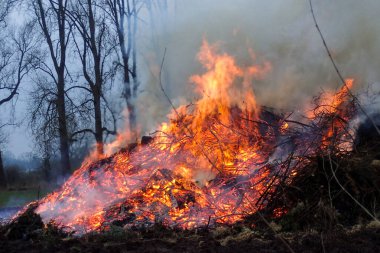 Westerstede, Almanya: Kışı uzaklaştırmak için Paskalya yangını