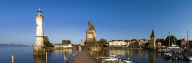 Lindau, Germany: Panorama of the small town in the morning light clipart