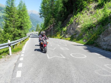 Graubunden Kantonu, İsviçre: Umbrail Geçidi 'nin dağ manzarası.