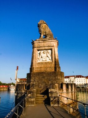 Lindau, Germany: Panorama of the small town in the morning light clipart