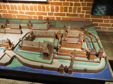 Malbork Şatosu, Polonya - 8 Ağustos 2018: Marlbork, antik ortaçağ kalesi