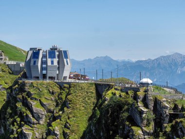Monte Generoso, Switzerland - August 26, 2018: architectural structure called 