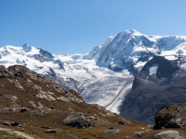 Zermatt, Switzerland: Image of the famous mountain called Catena del Monte Rosa and Cima Doufour