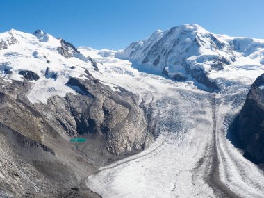 Zermatt, Switzerland: Image of the famous mountain called Catena del Monte Rosa and Cima Doufour